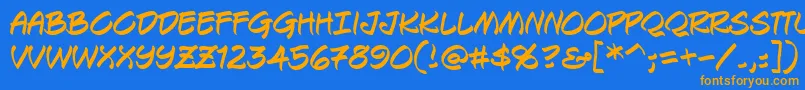 Keelbrg Font – Orange Fonts on Blue Background