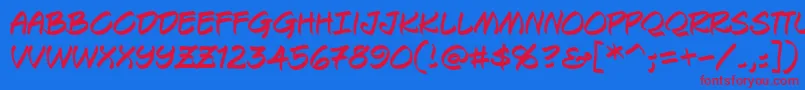 Keelbrg Font – Red Fonts on Blue Background