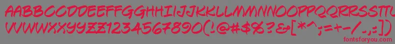Keelbrg-Schriftart – Rote Schriften auf grauem Hintergrund