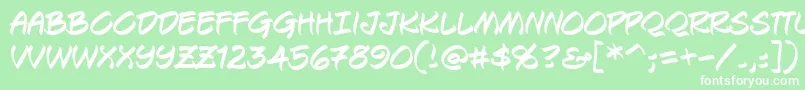 Keelbrg-Schriftart – Weiße Schriften auf grünem Hintergrund