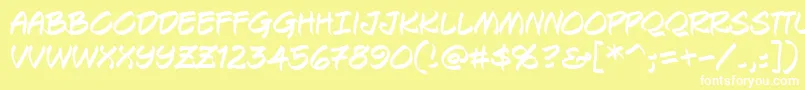 Keelbrg Font – White Fonts on Yellow Background