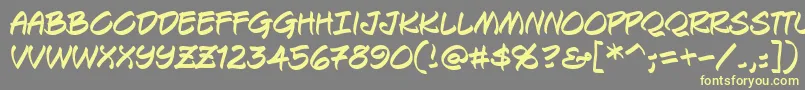 Шрифт Keelbrg – жёлтые шрифты на сером фоне