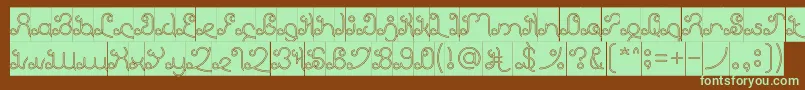 EtherealSkyHollowInverse-fontti – vihreät fontit ruskealla taustalla