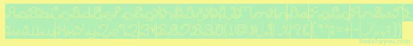 EtherealSkyHollowInverse-fontti – vihreät fontit keltaisella taustalla