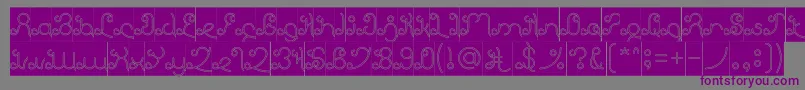 EtherealSkyHollowInverse-Schriftart – Violette Schriften auf grauem Hintergrund