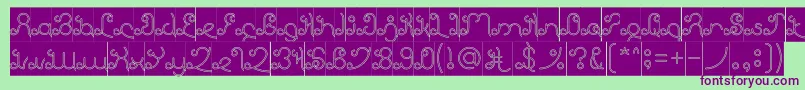 Шрифт EtherealSkyHollowInverse – фиолетовые шрифты на зелёном фоне
