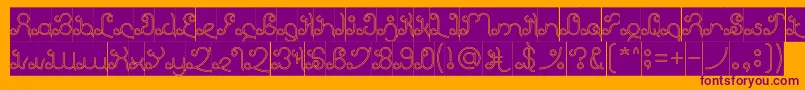 フォントEtherealSkyHollowInverse – オレンジの背景に紫のフォント
