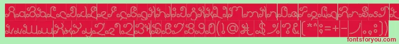 EtherealSkyHollowInverse Font – Red Fonts on Green Background