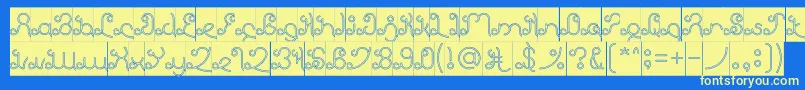 Czcionka EtherealSkyHollowInverse – żółte czcionki na niebieskim tle