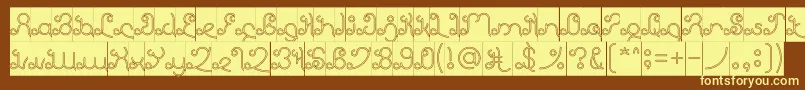 EtherealSkyHollowInverse-Schriftart – Gelbe Schriften auf braunem Hintergrund