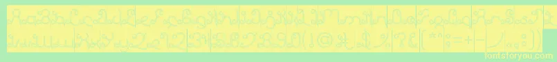 EtherealSkyHollowInverse Font – Yellow Fonts on Green Background