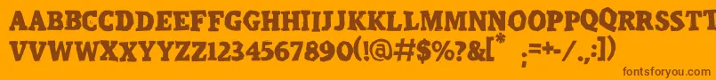 Calangorevi-fontti – ruskeat fontit oranssilla taustalla