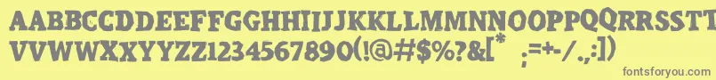 Calangorevi Font – Gray Fonts on Yellow Background