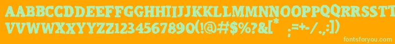 Calangorevi Font – Green Fonts on Orange Background