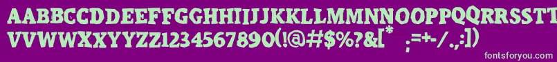 Calangorevi Font – Green Fonts on Purple Background