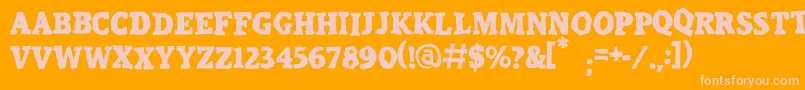 Calangorevi Font – Pink Fonts on Orange Background