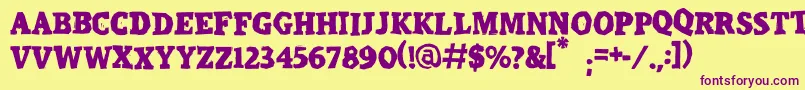 Calangorevi Font – Purple Fonts on Yellow Background