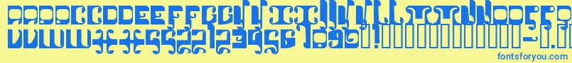 1905 Font – Blue Fonts on Yellow Background