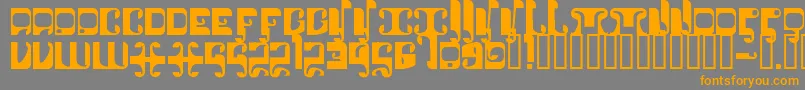 フォント1905 – オレンジの文字は灰色の背景にあります。