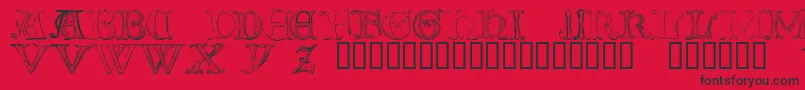 Fonte TheTombWinterAndSpring1 – fontes pretas em um fundo vermelho