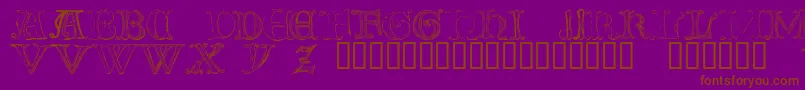 TheTombWinterAndSpring1 Font – Brown Fonts on Purple Background