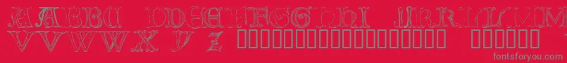 TheTombWinterAndSpring1 Font – Gray Fonts on Red Background