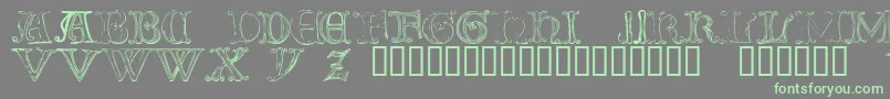 TheTombWinterAndSpring1 Font – Green Fonts on Gray Background