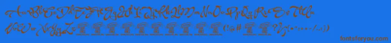 AcrylescriptPersonaluse Font – Brown Fonts on Blue Background
