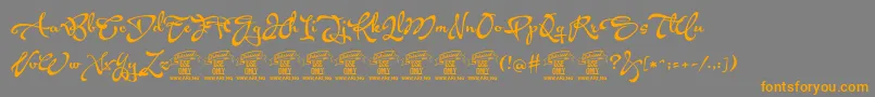 AcrylescriptPersonaluse Font – Orange Fonts on Gray Background