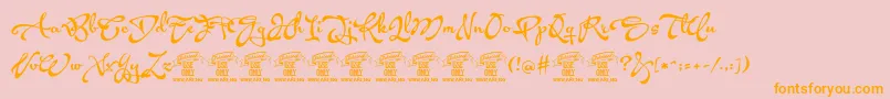 AcrylescriptPersonaluse Font – Orange Fonts on Pink Background