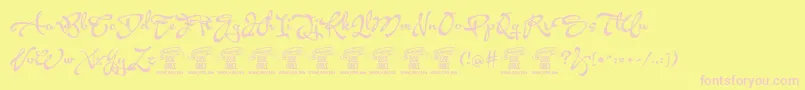 AcrylescriptPersonaluse Font – Pink Fonts on Yellow Background