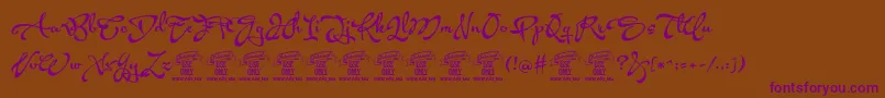 AcrylescriptPersonaluse Font – Purple Fonts on Brown Background