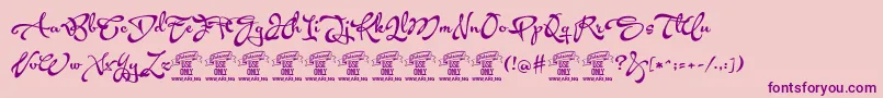 AcrylescriptPersonaluse Font – Purple Fonts on Pink Background