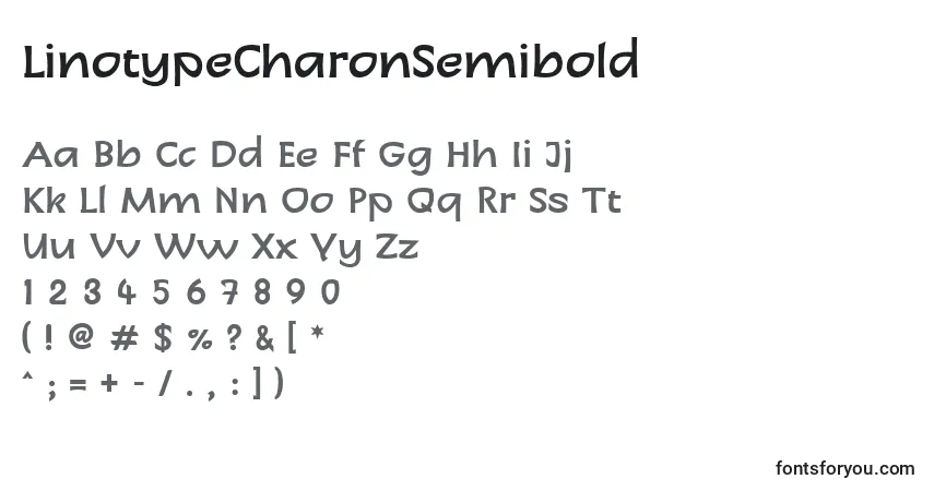 Шрифт LinotypeCharonSemibold – алфавит, цифры, специальные символы