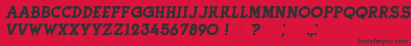 フォントHerneItalic – 赤い背景に黒い文字