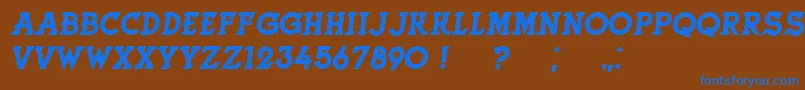 フォントHerneItalic – 茶色の背景に青い文字