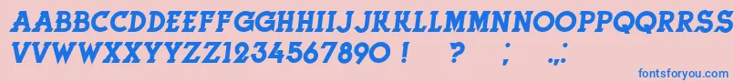 HerneItalic-fontti – siniset fontit vaaleanpunaisella taustalla