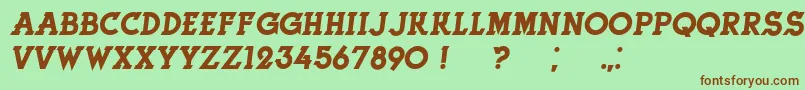 HerneItalic Font – Brown Fonts on Green Background