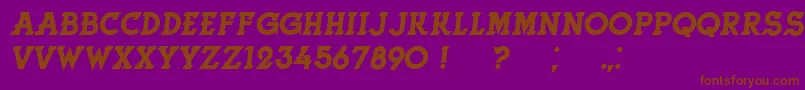 HerneItalic-Schriftart – Braune Schriften auf violettem Hintergrund