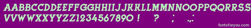 HerneItalic-fontti – vihreät fontit violetilla taustalla