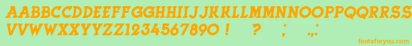 HerneItalic Font – Orange Fonts on Green Background