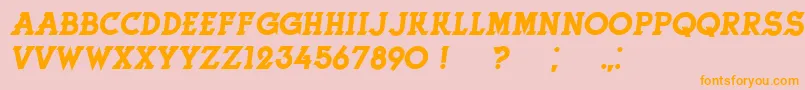 フォントHerneItalic – オレンジの文字がピンクの背景にあります。