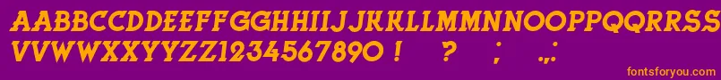 HerneItalic-fontti – oranssit fontit violetilla taustalla