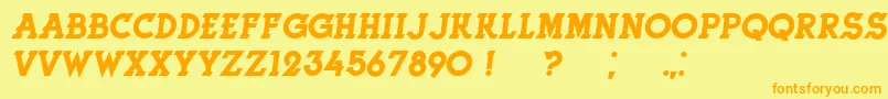 HerneItalic Font – Orange Fonts on Yellow Background