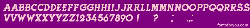 HerneItalic-fontti – vaaleanpunaiset fontit violetilla taustalla