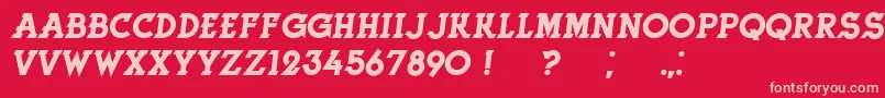 HerneItalic-Schriftart – Rosa Schriften auf rotem Hintergrund