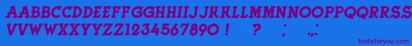 HerneItalic Font – Purple Fonts on Blue Background