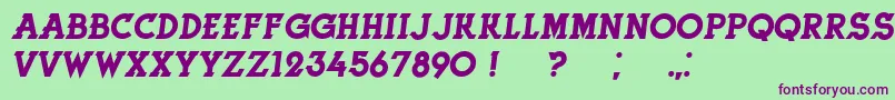 Шрифт HerneItalic – фиолетовые шрифты на зелёном фоне