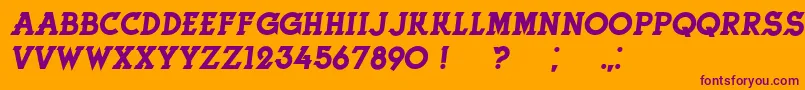 Шрифт HerneItalic – фиолетовые шрифты на оранжевом фоне