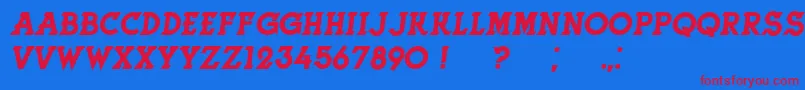 HerneItalic-fontti – punaiset fontit sinisellä taustalla